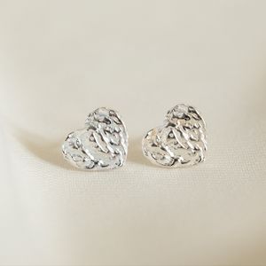 Crinkly Heart Studs (S925)